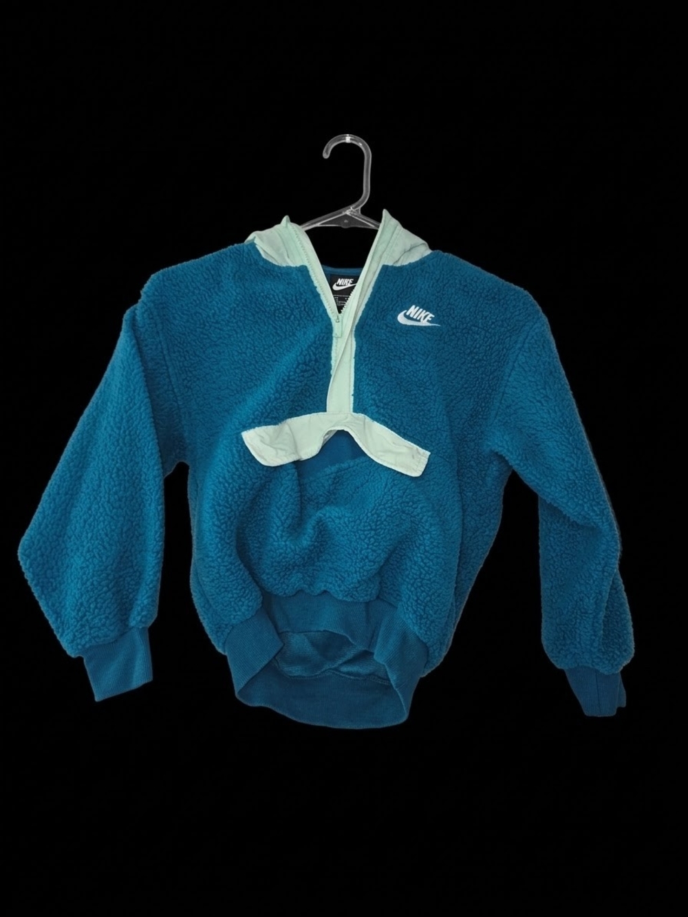 Nike Kids Teal Sherpa Hoodie with Mint Accents